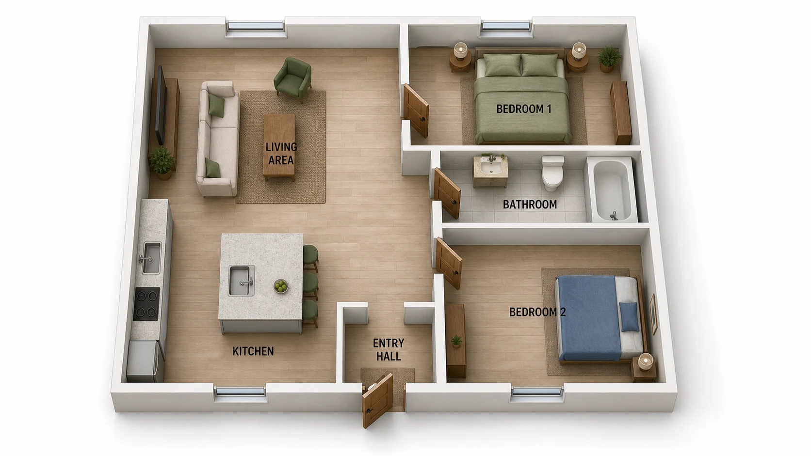 Floor Plan to 3D example